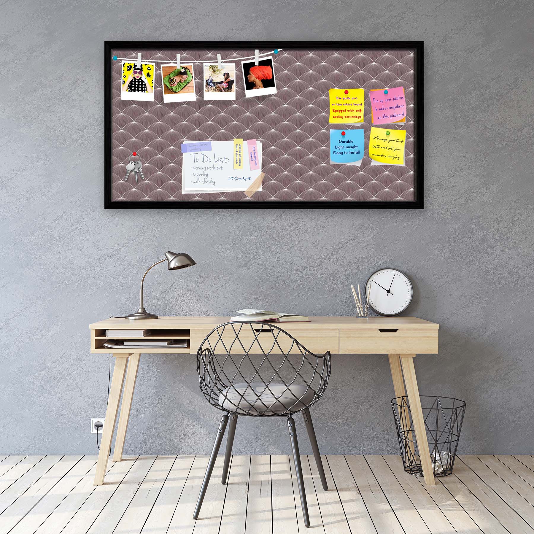 Stylized Balls Bulletin Board Notice Pin Board Soft Board | Framed