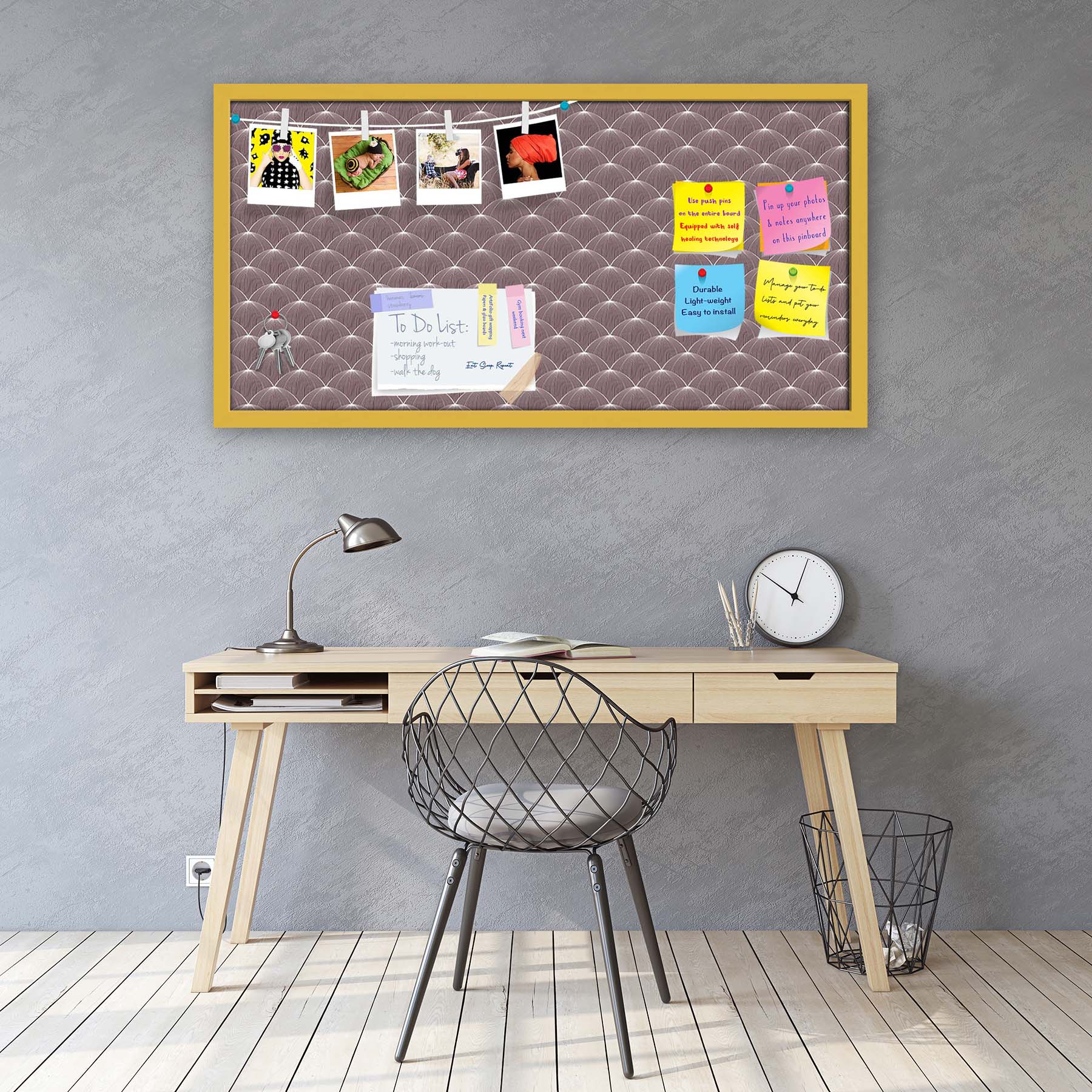 Stylized Balls Bulletin Board Notice Pin Board Soft Board | Framed
