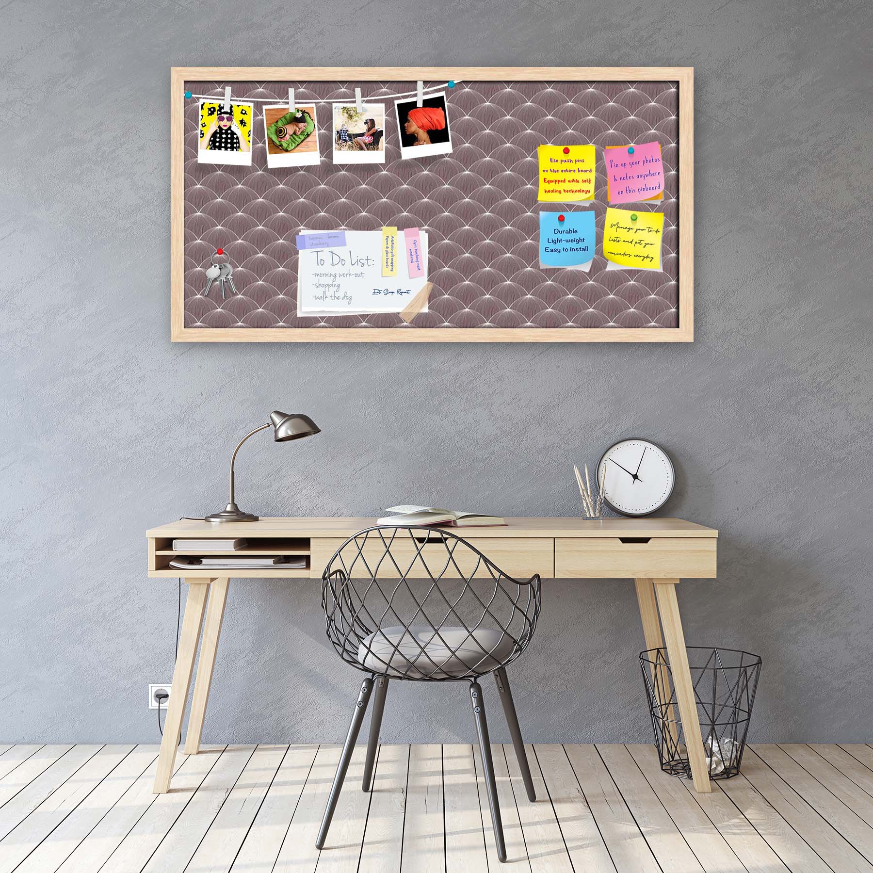 Stylized Balls Bulletin Board Notice Pin Board Soft Board | Framed
