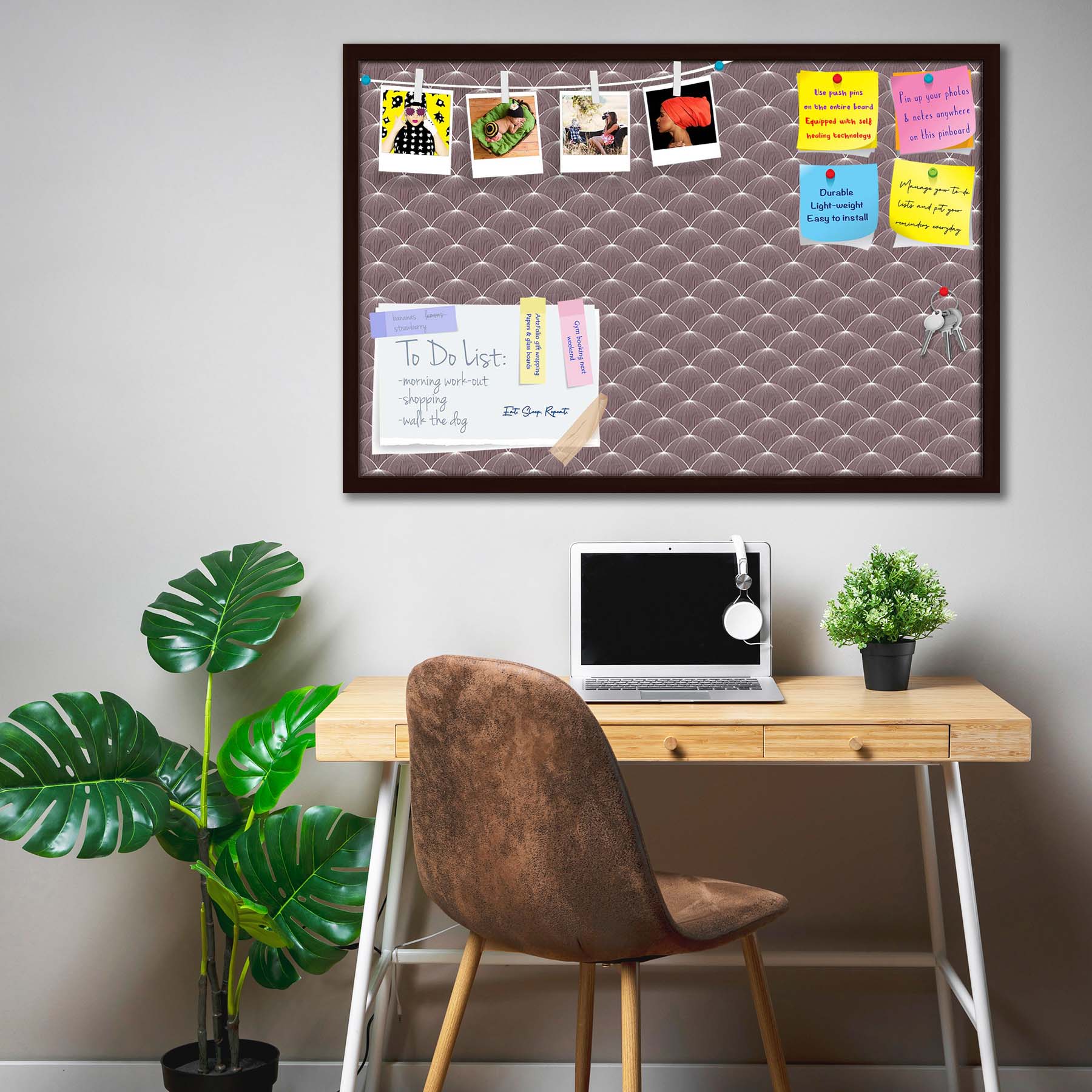 Stylized Balls Bulletin Board Notice Pin Board Soft Board | Framed