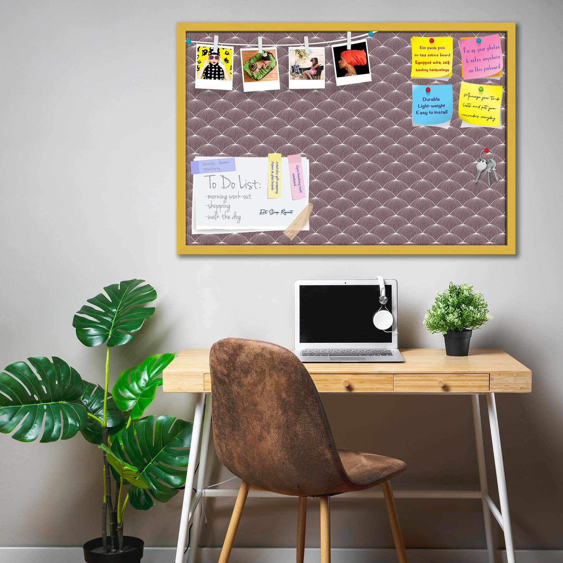 Stylized Balls Bulletin Board Notice Pin Board Soft Board | Framed