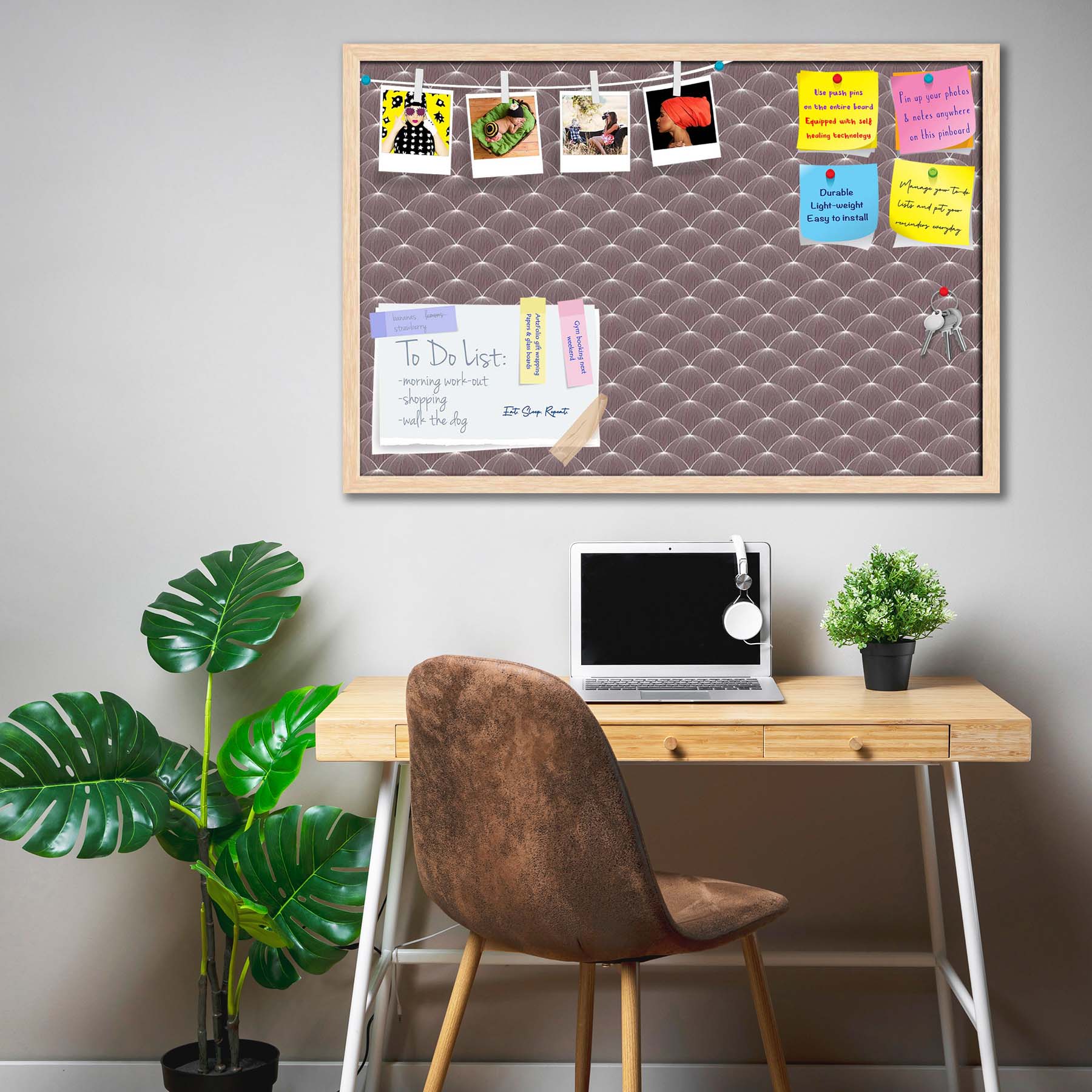 Stylized Balls Bulletin Board Notice Pin Board Soft Board | Framed