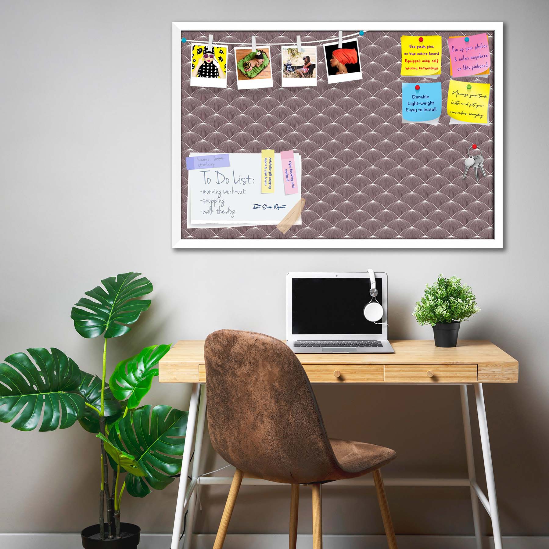 Stylized Balls Bulletin Board Notice Pin Board Soft Board | Framed