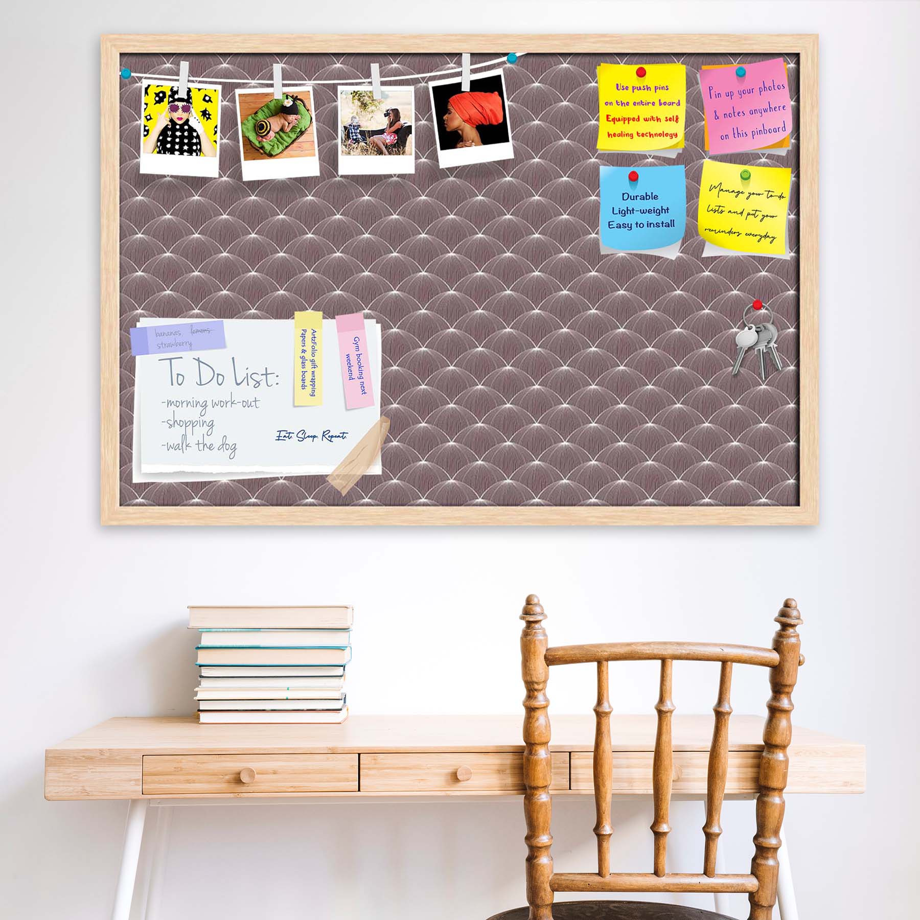 Stylized Balls Bulletin Board Notice Pin Board Soft Board | Framed
