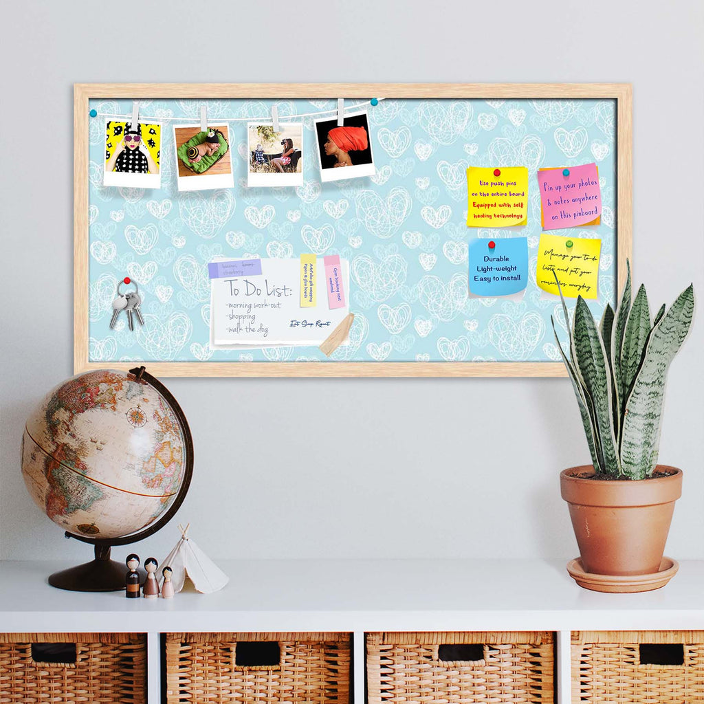 Romantic Doodle Bulletin Board Notice Pin Board Soft Board | Framed