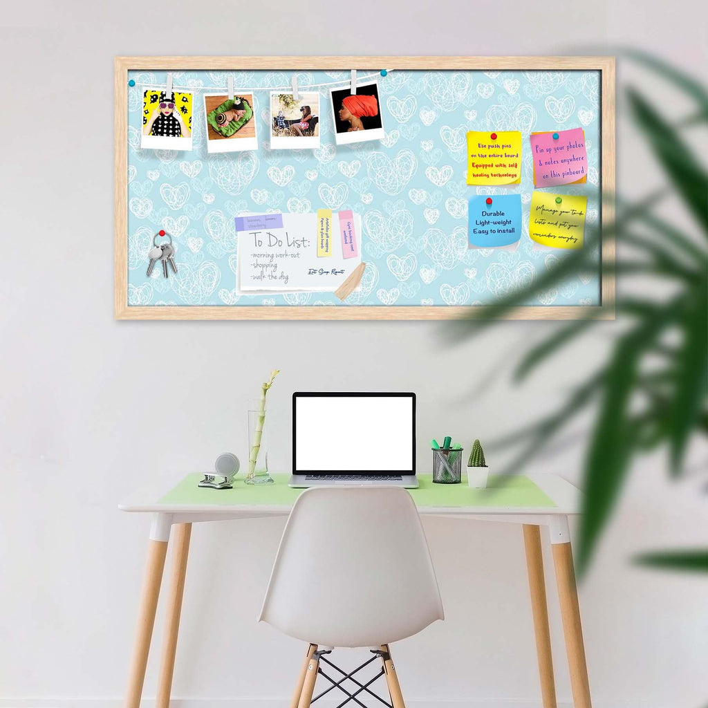 Romantic Doodle Bulletin Board Notice Pin Board Soft Board | Framed