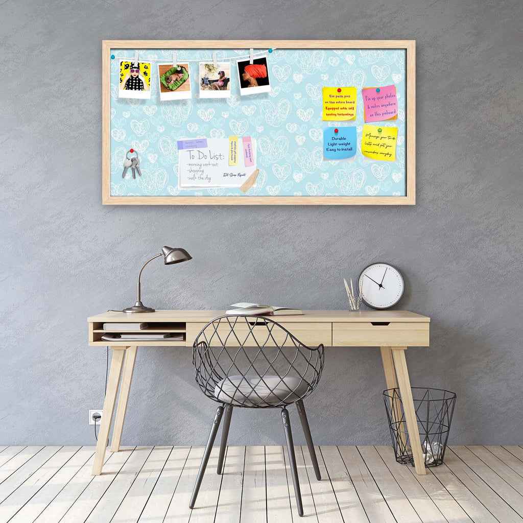 Romantic Doodle Bulletin Board Notice Pin Board Soft Board | Framed