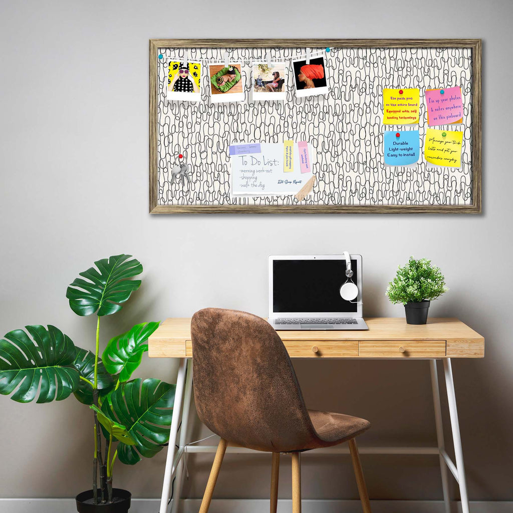 Curly Lines Bulletin Board Notice Pin Board Soft Board | Framed