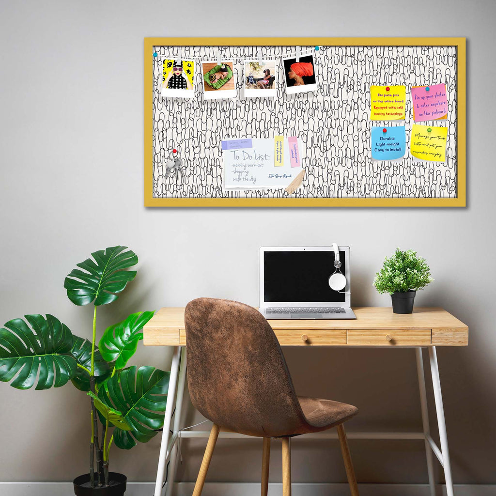 Curly Lines Bulletin Board Notice Pin Board Soft Board | Framed