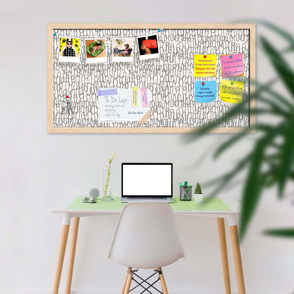Curly Lines Bulletin Board Notice Pin Board Soft Board | Framed