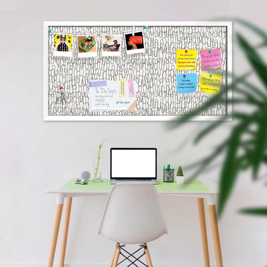 Curly Lines Bulletin Board Notice Pin Board Soft Board | Framed