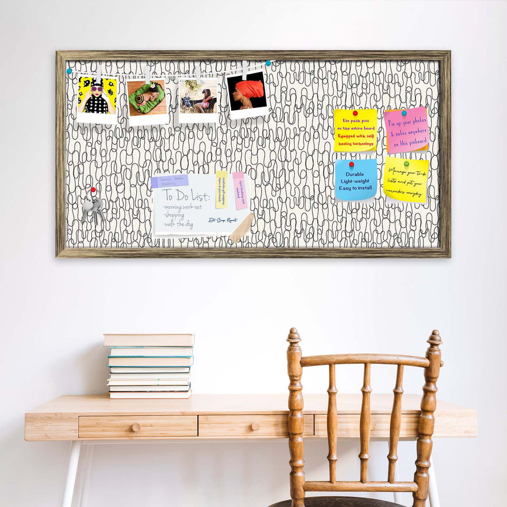 Curly Lines Bulletin Board Notice Pin Board Soft Board | Framed