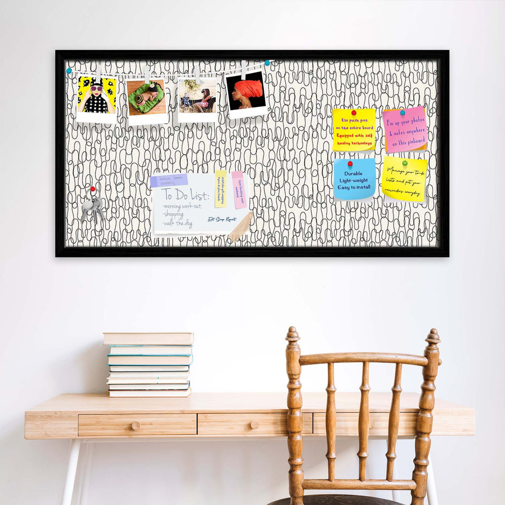 Curly Lines Bulletin Board Notice Pin Board Soft Board | Framed