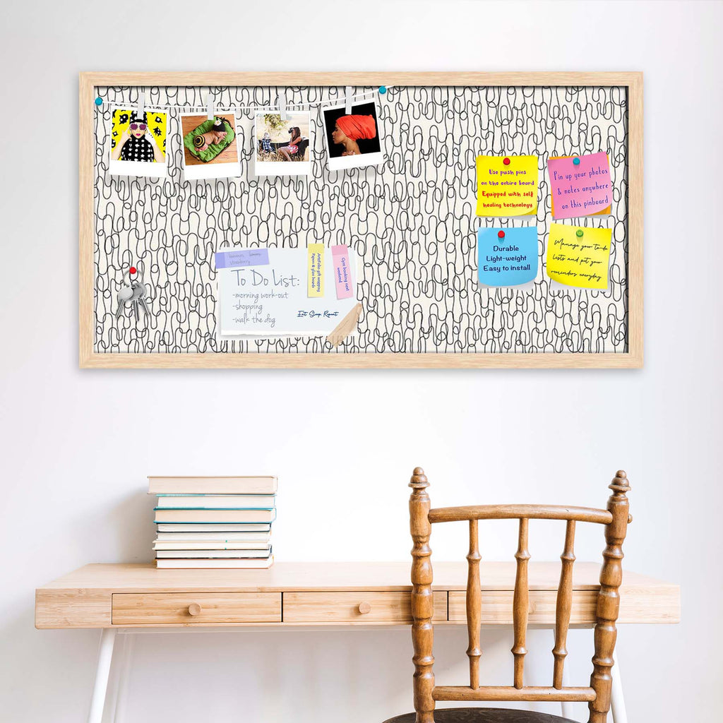 Curly Lines Bulletin Board Notice Pin Board Soft Board | Framed