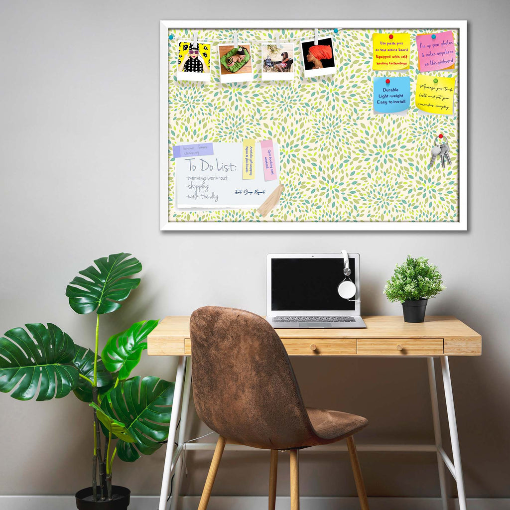 Leaf Texture Bulletin Board Notice Pin Board Soft Board | Framed