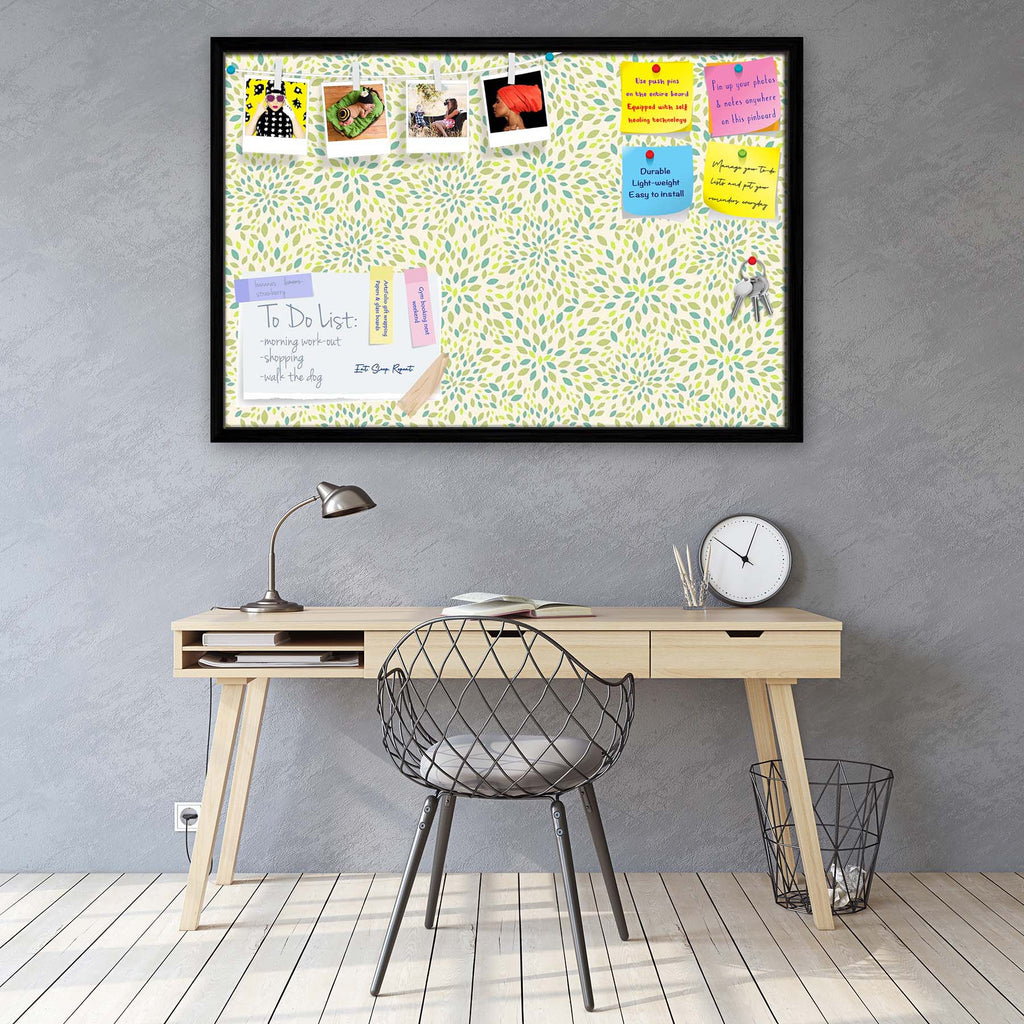 Leaf Texture Bulletin Board Notice Pin Board Soft Board | Framed