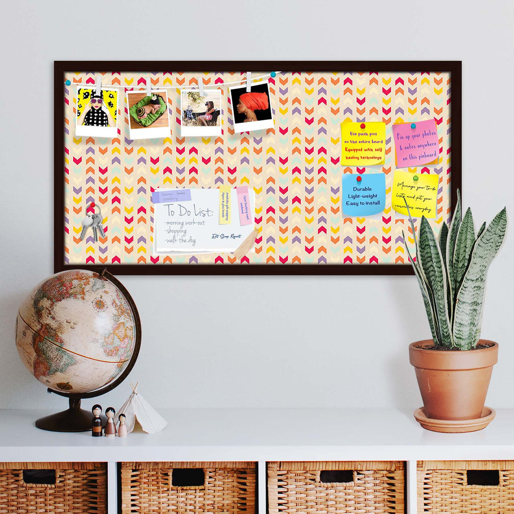 Zigzag Stripes Bulletin Board Notice Pin Board Soft Board | Framed
