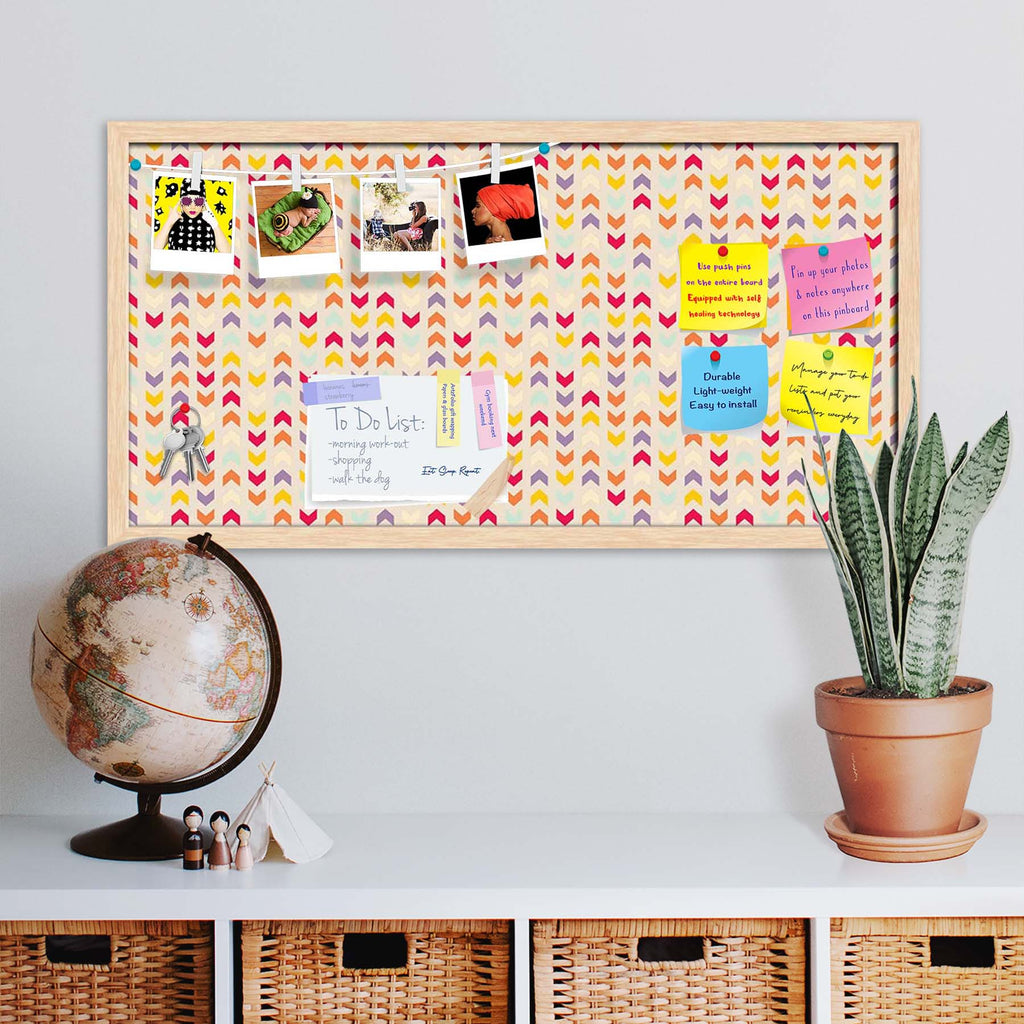 Zigzag Stripes Bulletin Board Notice Pin Board Soft Board | Framed