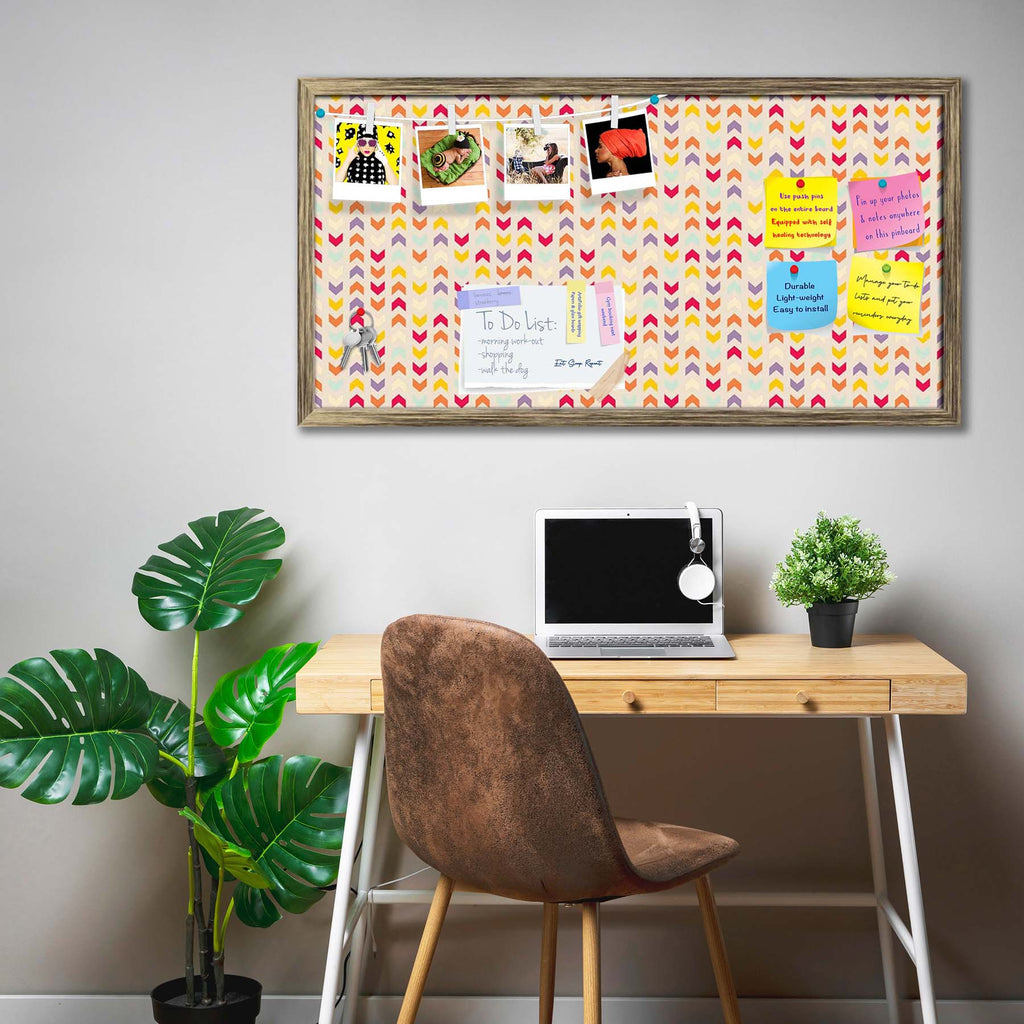 Zigzag Stripes Bulletin Board Notice Pin Board Soft Board | Framed