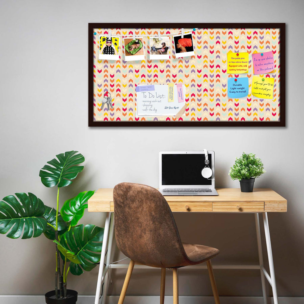 Zigzag Stripes Bulletin Board Notice Pin Board Soft Board | Framed