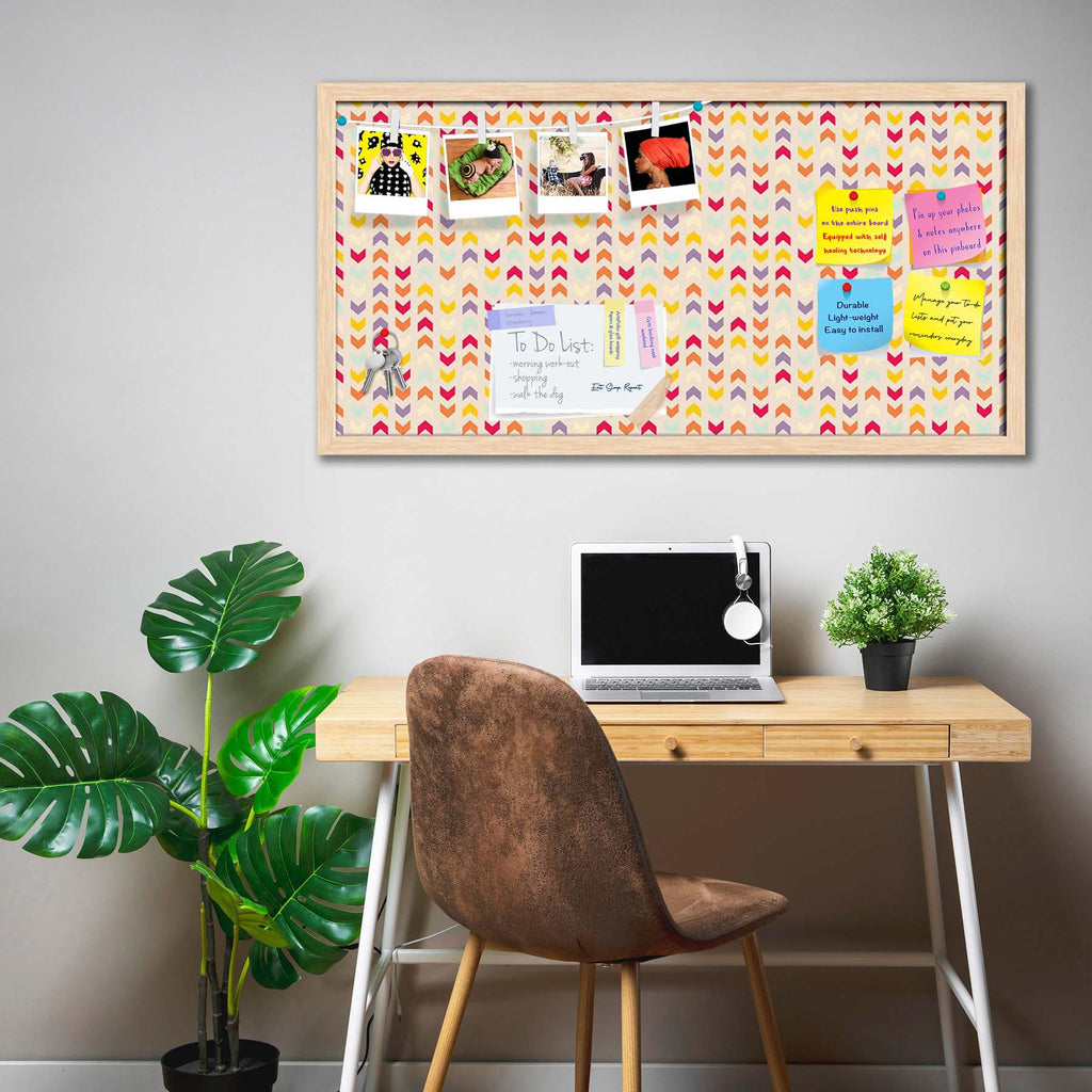Zigzag Stripes Bulletin Board Notice Pin Board Soft Board | Framed