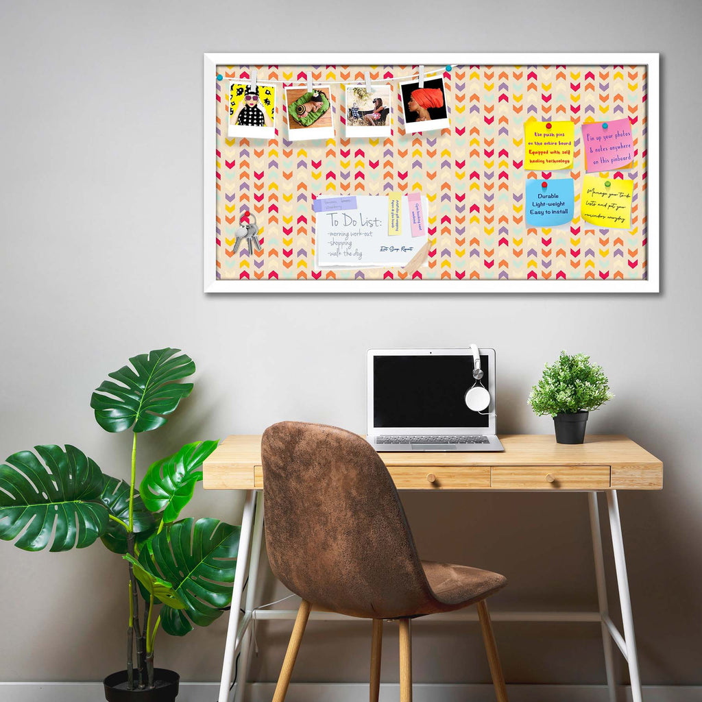 Zigzag Stripes Bulletin Board Notice Pin Board Soft Board | Framed