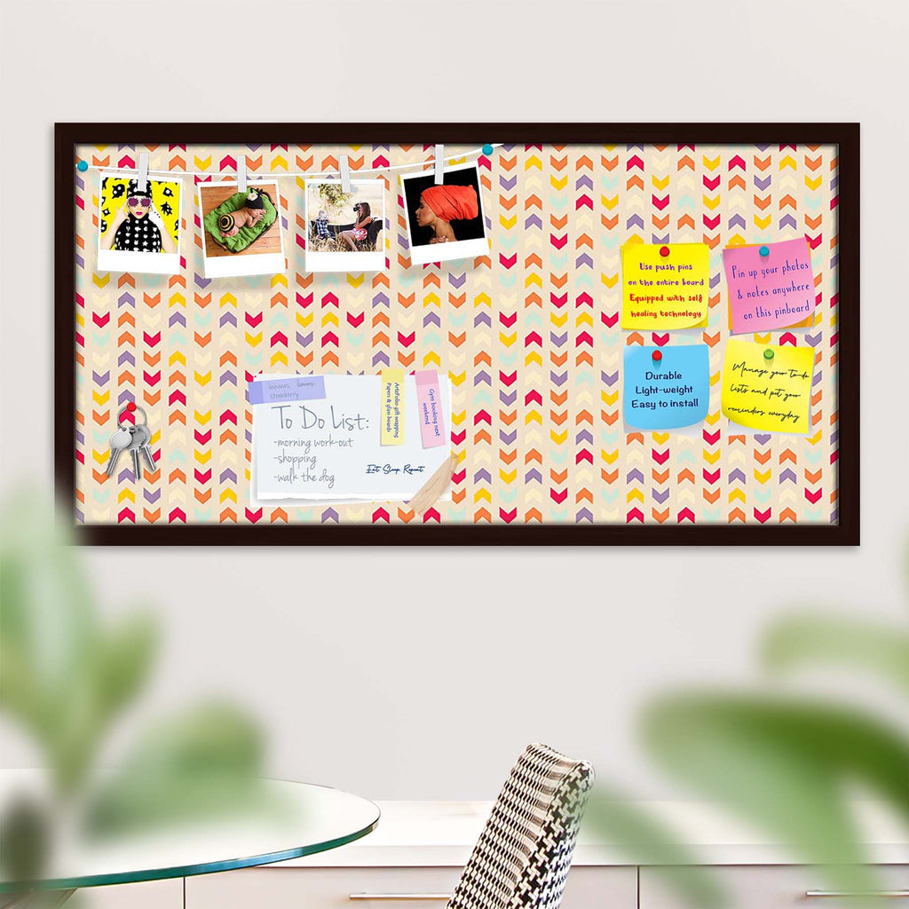 Zigzag Stripes Bulletin Board Notice Pin Board Soft Board | Framed