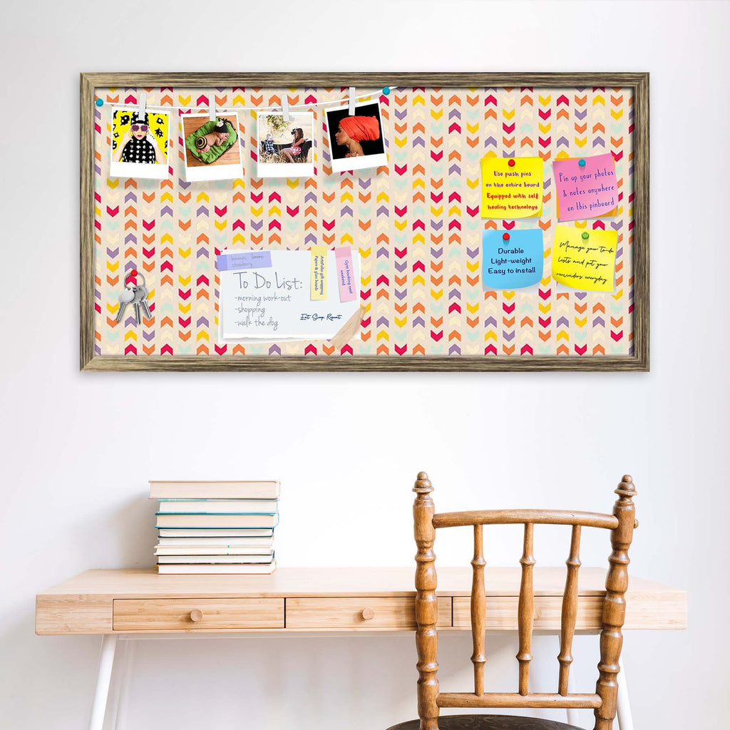 Zigzag Stripes Bulletin Board Notice Pin Board Soft Board | Framed