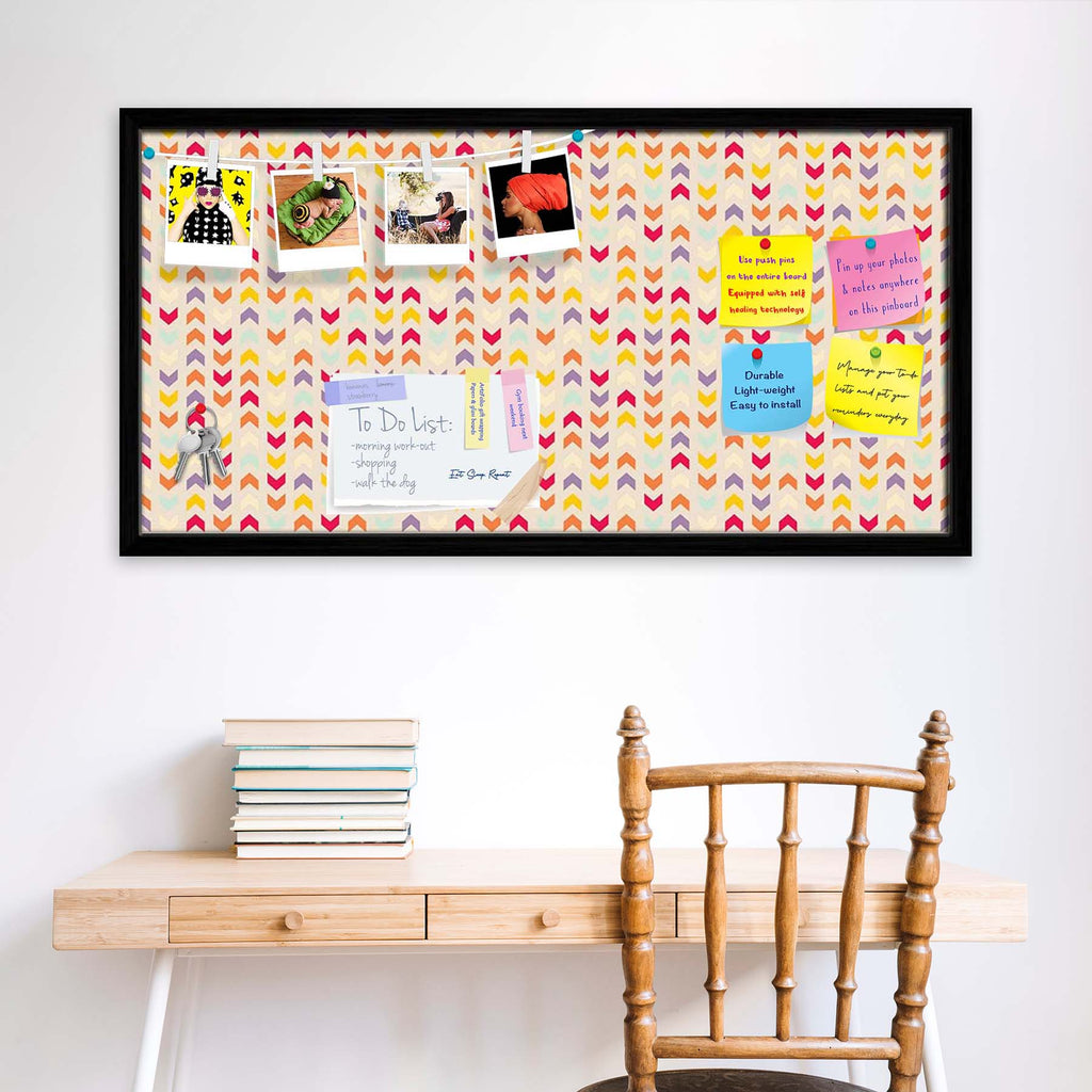 Zigzag Stripes Bulletin Board Notice Pin Board Soft Board | Framed