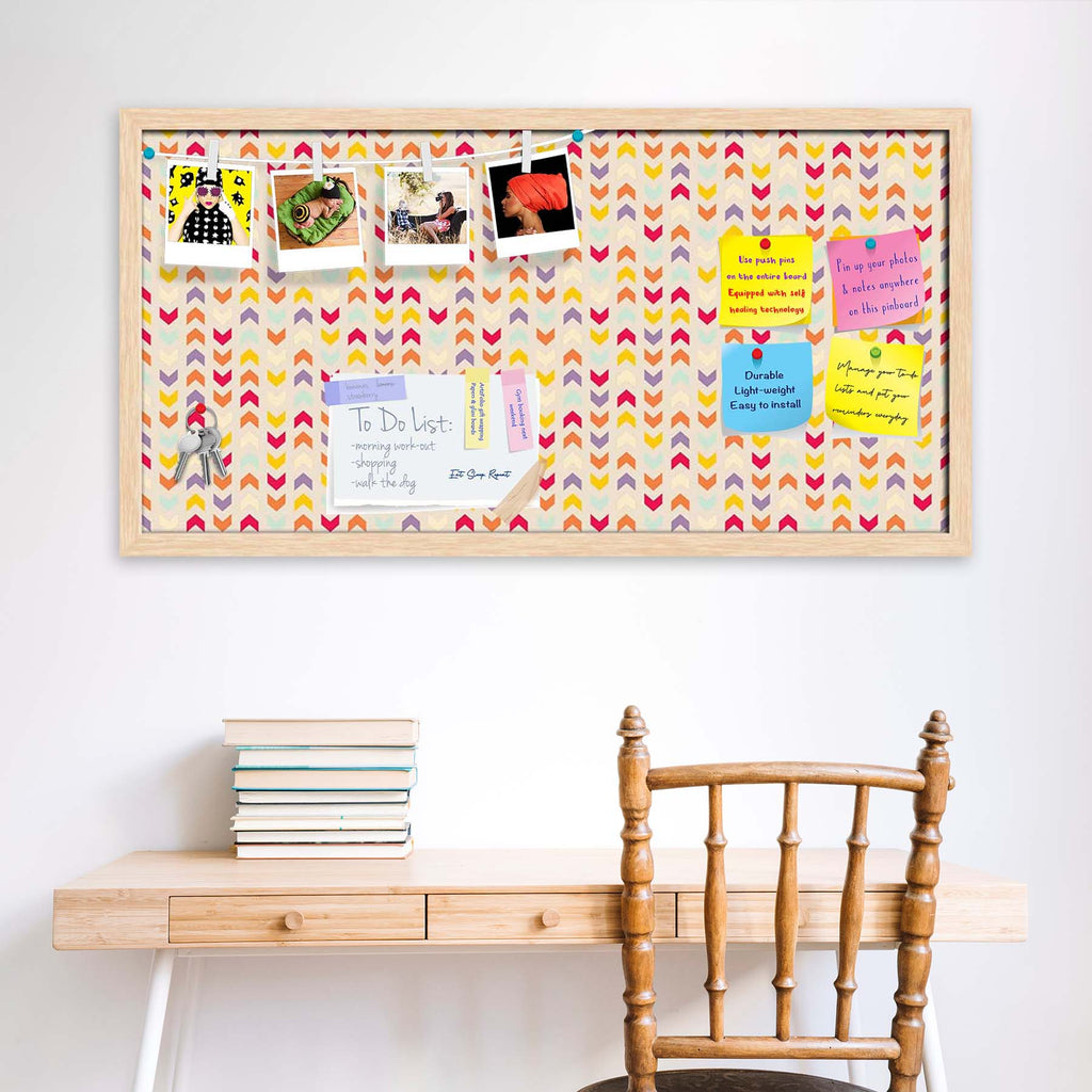 Zigzag Stripes Bulletin Board Notice Pin Board Soft Board | Framed
