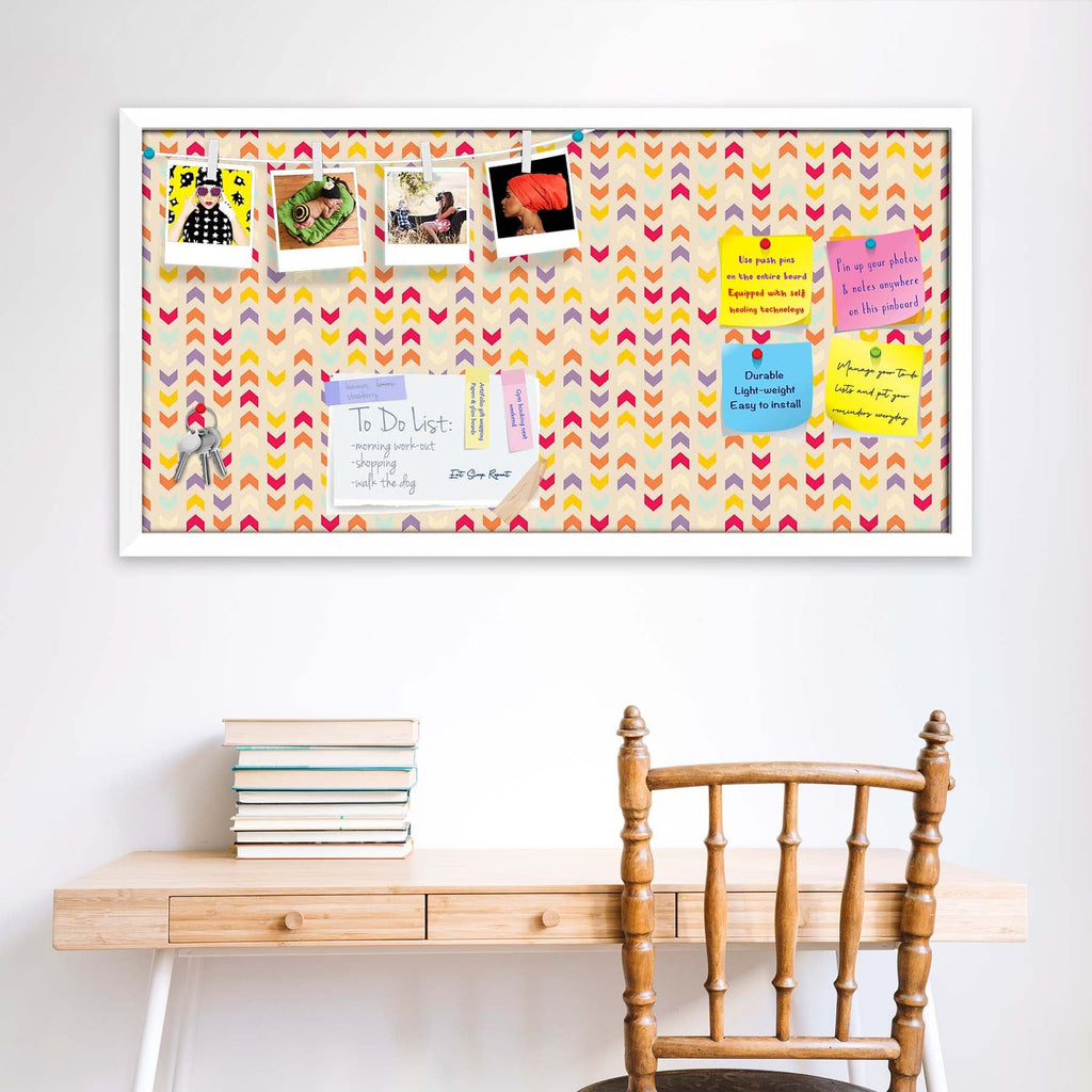 Zigzag Stripes Bulletin Board Notice Pin Board Soft Board | Framed