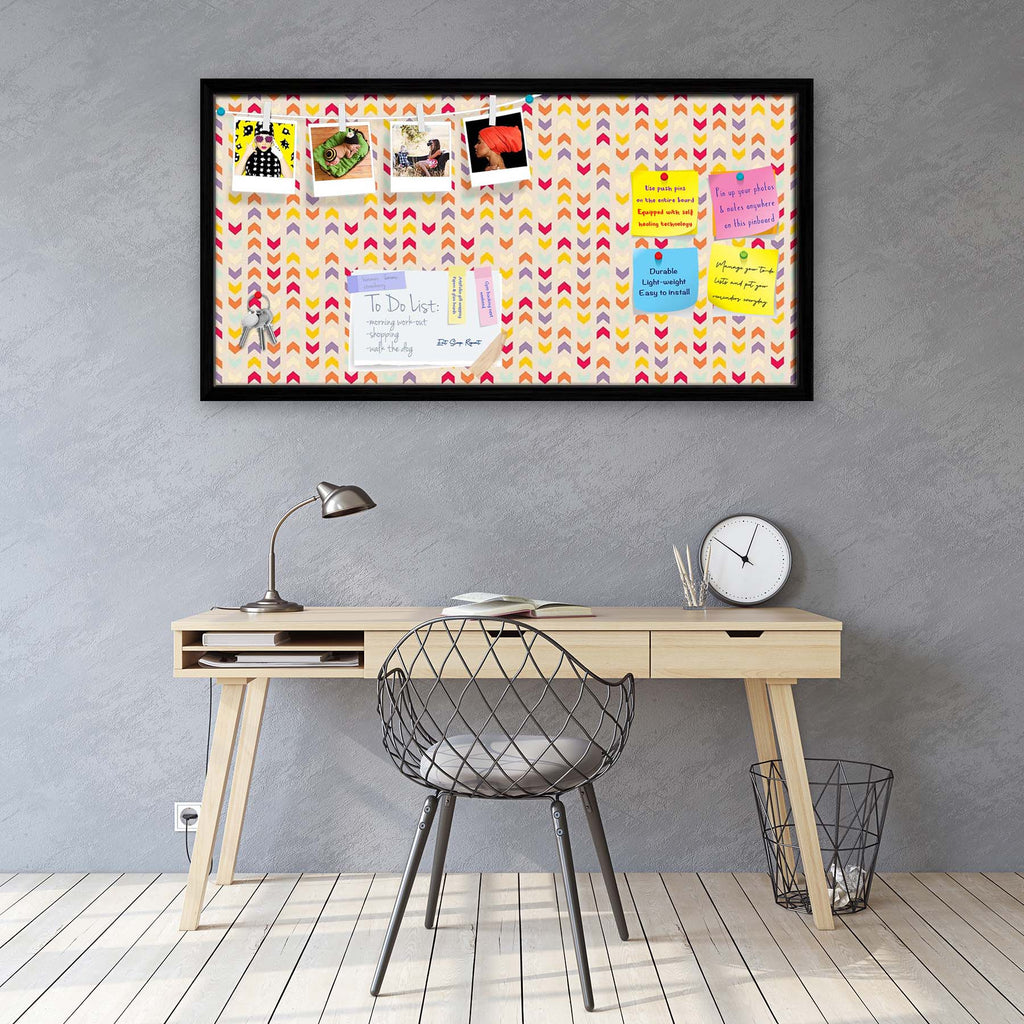 Zigzag Stripes Bulletin Board Notice Pin Board Soft Board | Framed