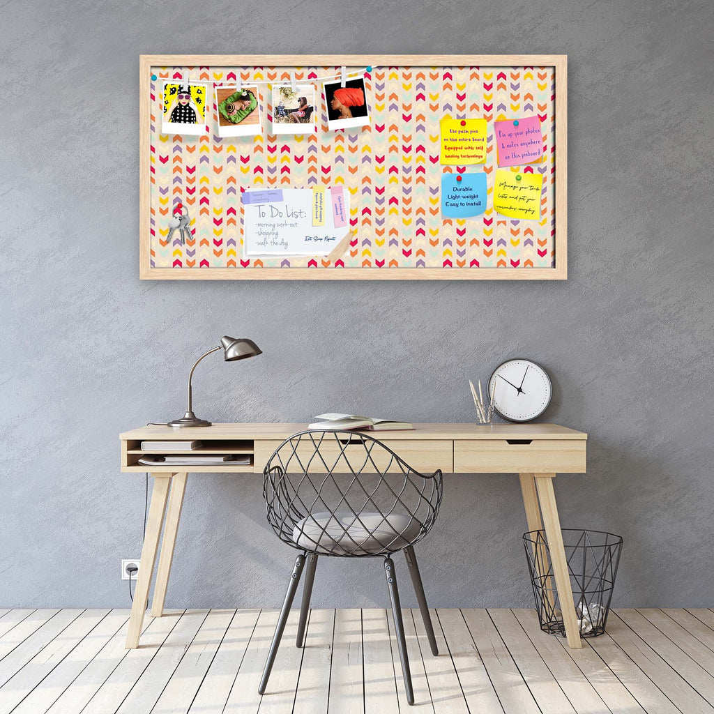 Zigzag Stripes Bulletin Board Notice Pin Board Soft Board | Framed