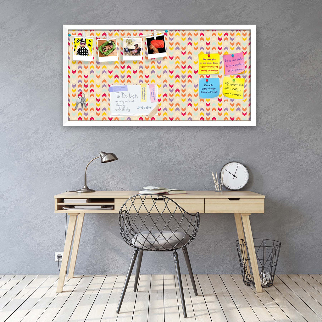 Zigzag Stripes Bulletin Board Notice Pin Board Soft Board | Framed