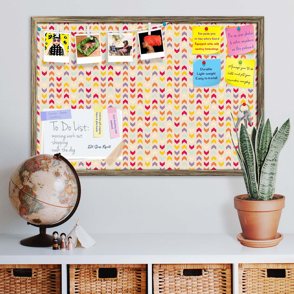 Zigzag Stripes Bulletin Board Notice Pin Board Soft Board | Framed