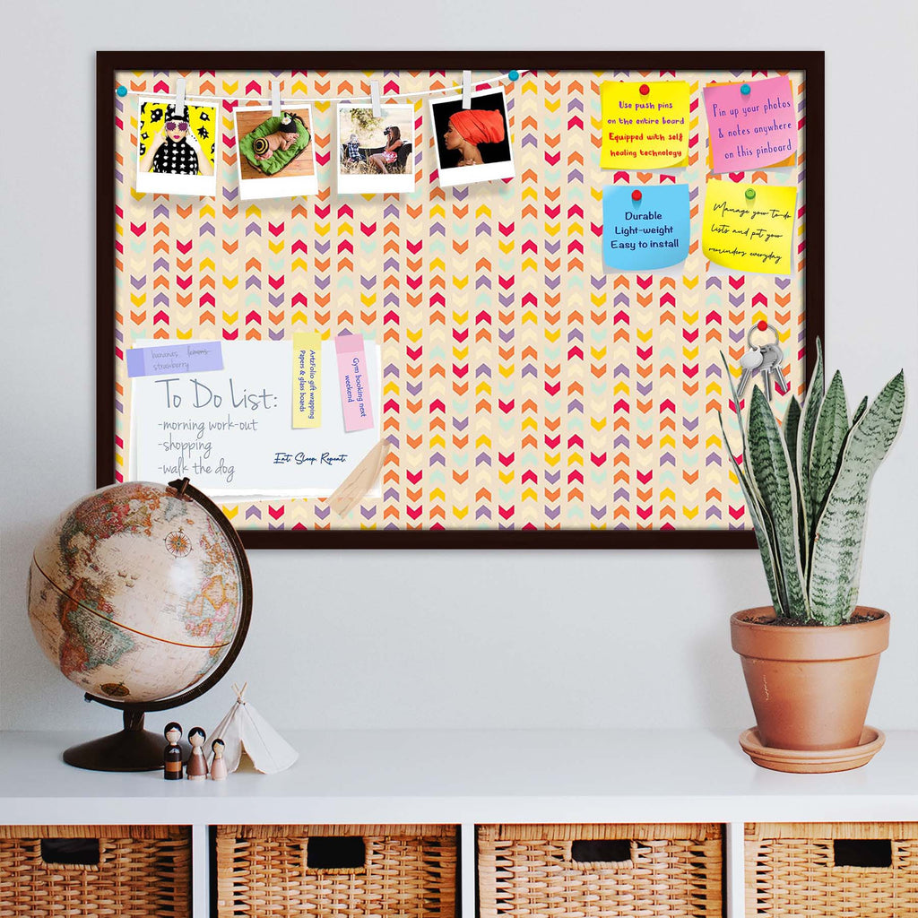 Zigzag Stripes Bulletin Board Notice Pin Board Soft Board | Framed