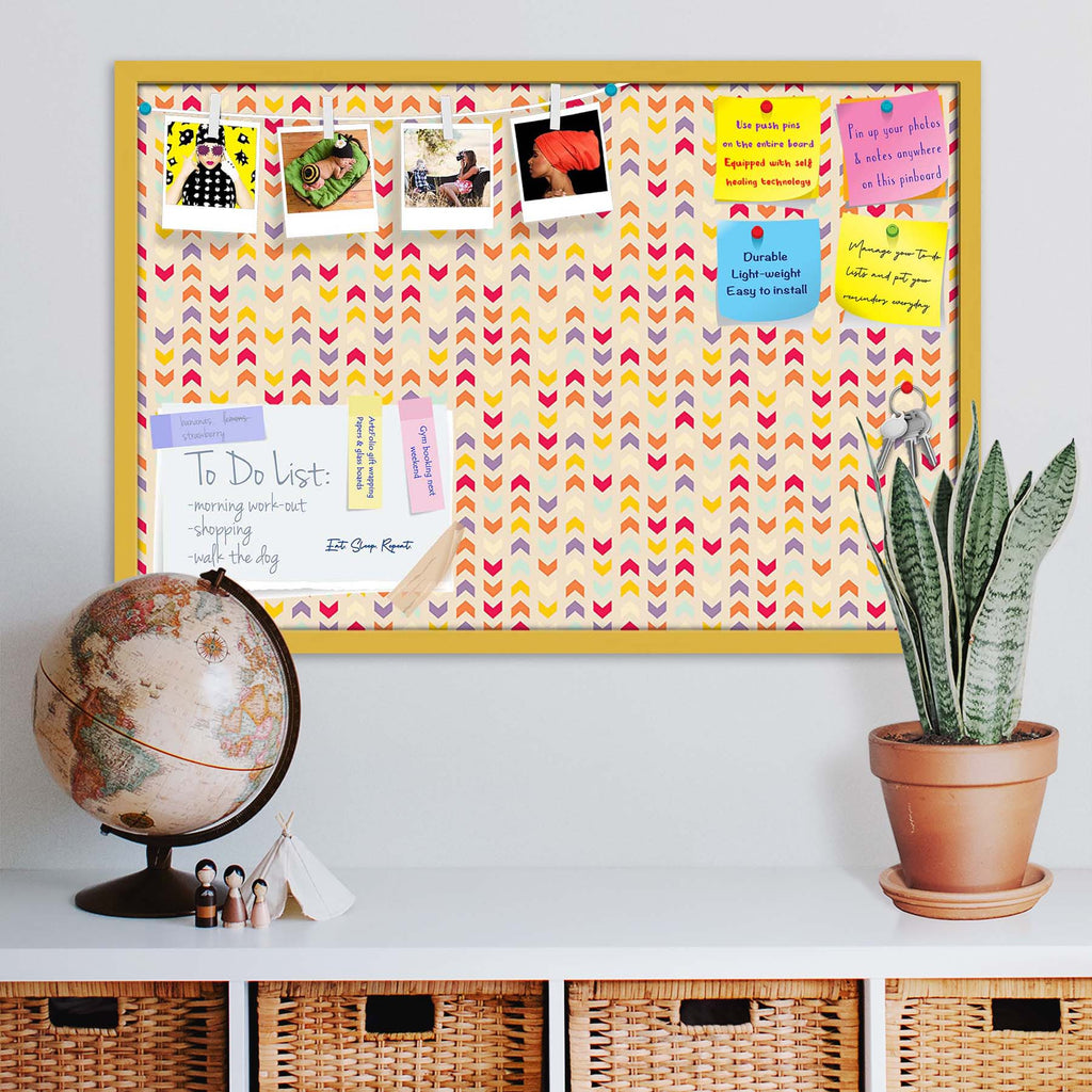 Zigzag Stripes Bulletin Board Notice Pin Board Soft Board | Framed