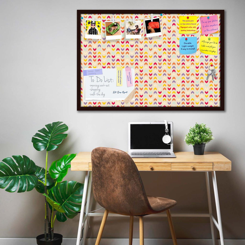 Zigzag Stripes Bulletin Board Notice Pin Board Soft Board | Framed