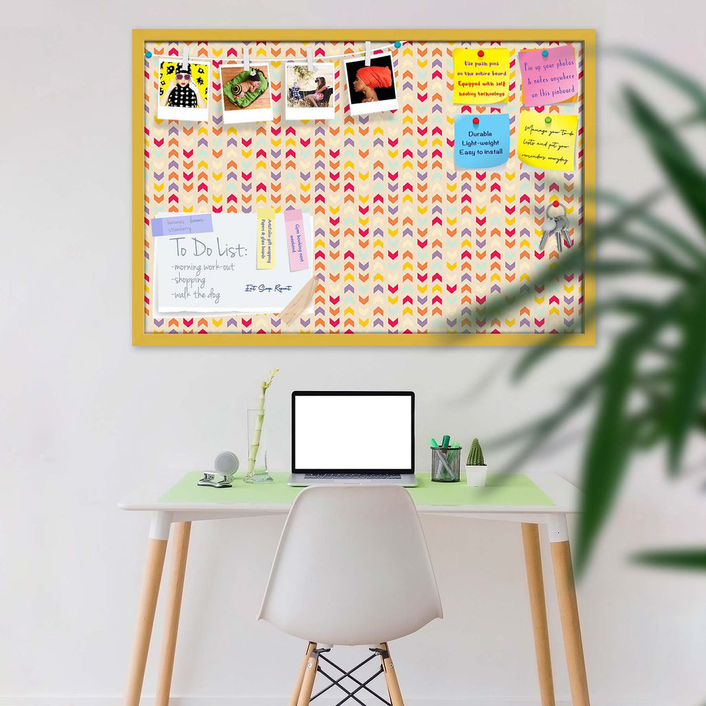 Zigzag Stripes Bulletin Board Notice Pin Board Soft Board | Framed