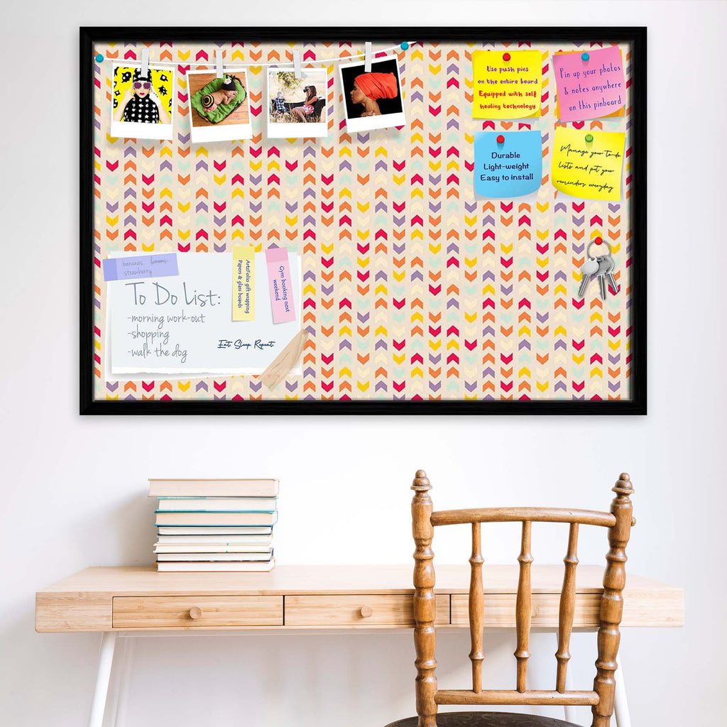 Zigzag Stripes Bulletin Board Notice Pin Board Soft Board | Framed