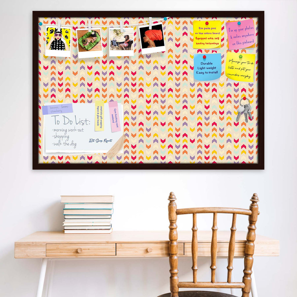 Zigzag Stripes Bulletin Board Notice Pin Board Soft Board | Framed