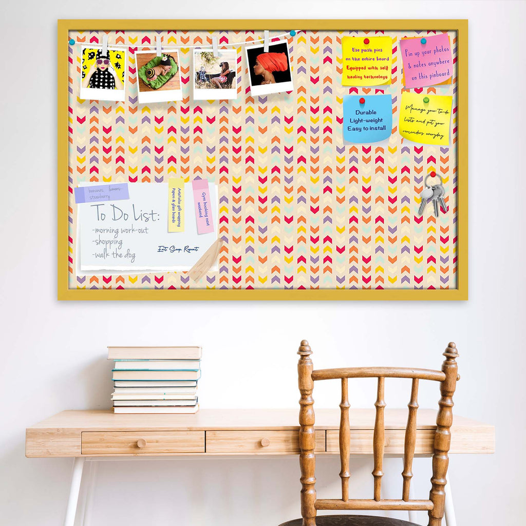 Zigzag Stripes Bulletin Board Notice Pin Board Soft Board | Framed