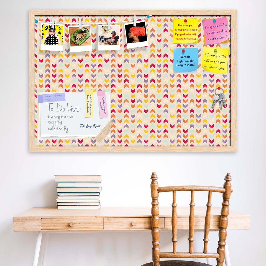 Zigzag Stripes Bulletin Board Notice Pin Board Soft Board | Framed