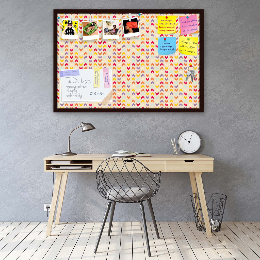Zigzag Stripes Bulletin Board Notice Pin Board Soft Board | Framed