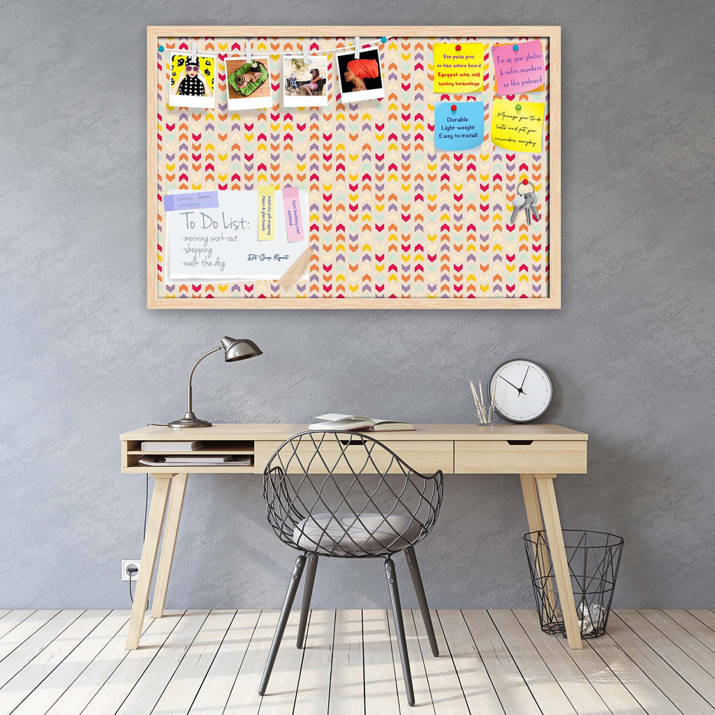 Zigzag Stripes Bulletin Board Notice Pin Board Soft Board | Framed