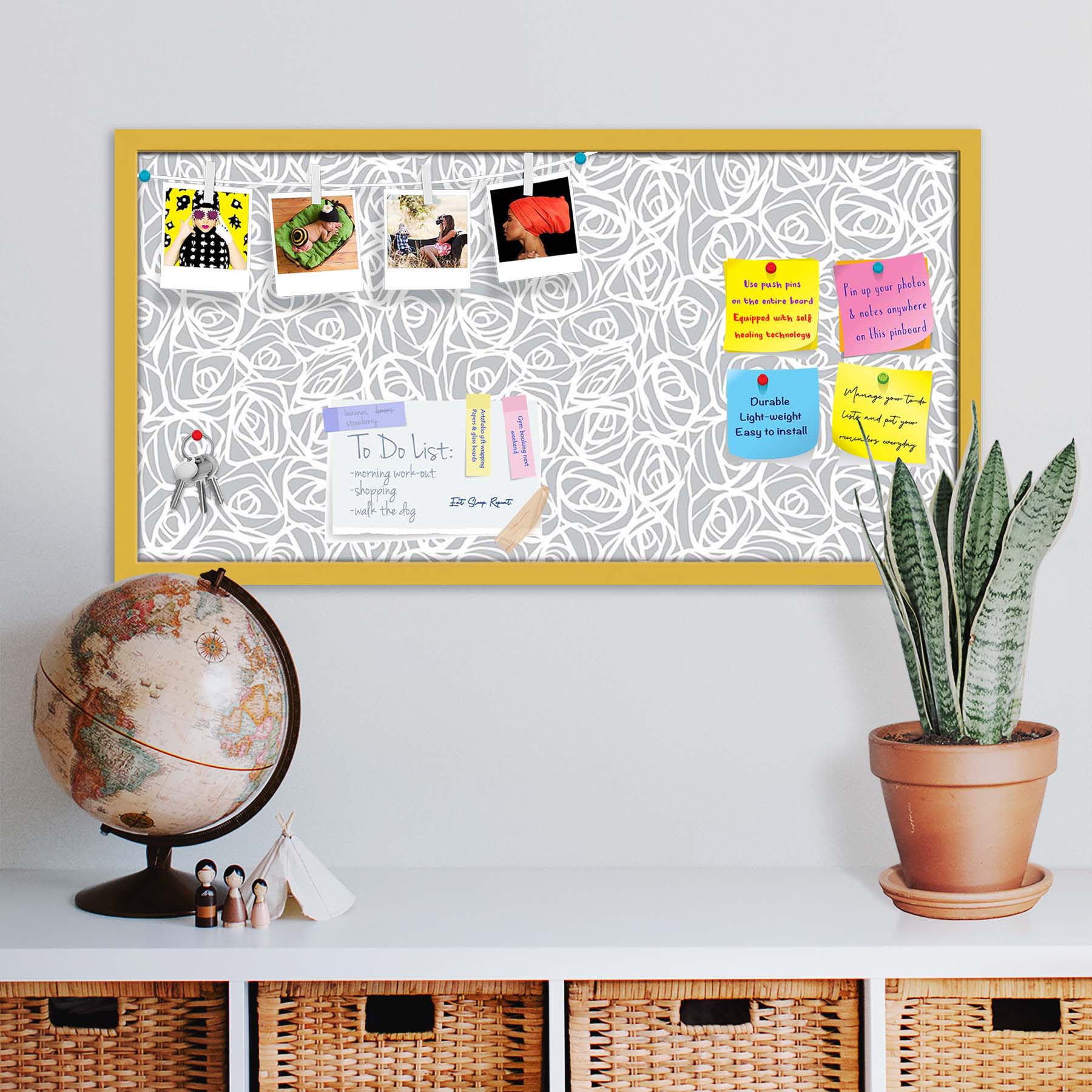 Abstract Pattern D1 Bulletin Board Notice Pin Board Soft Board | Framed