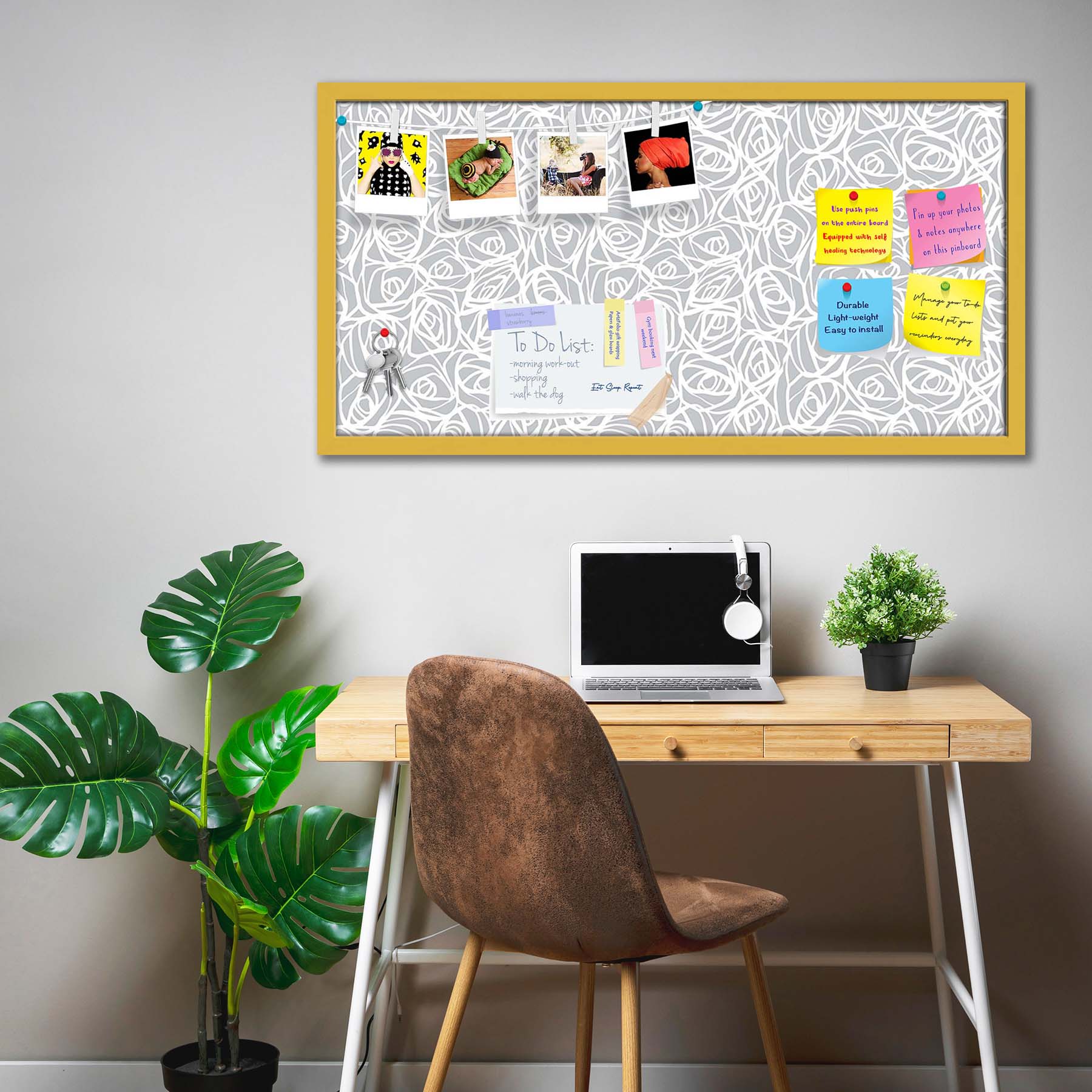 Abstract Pattern D1 Bulletin Board Notice Pin Board Soft Board | Framed