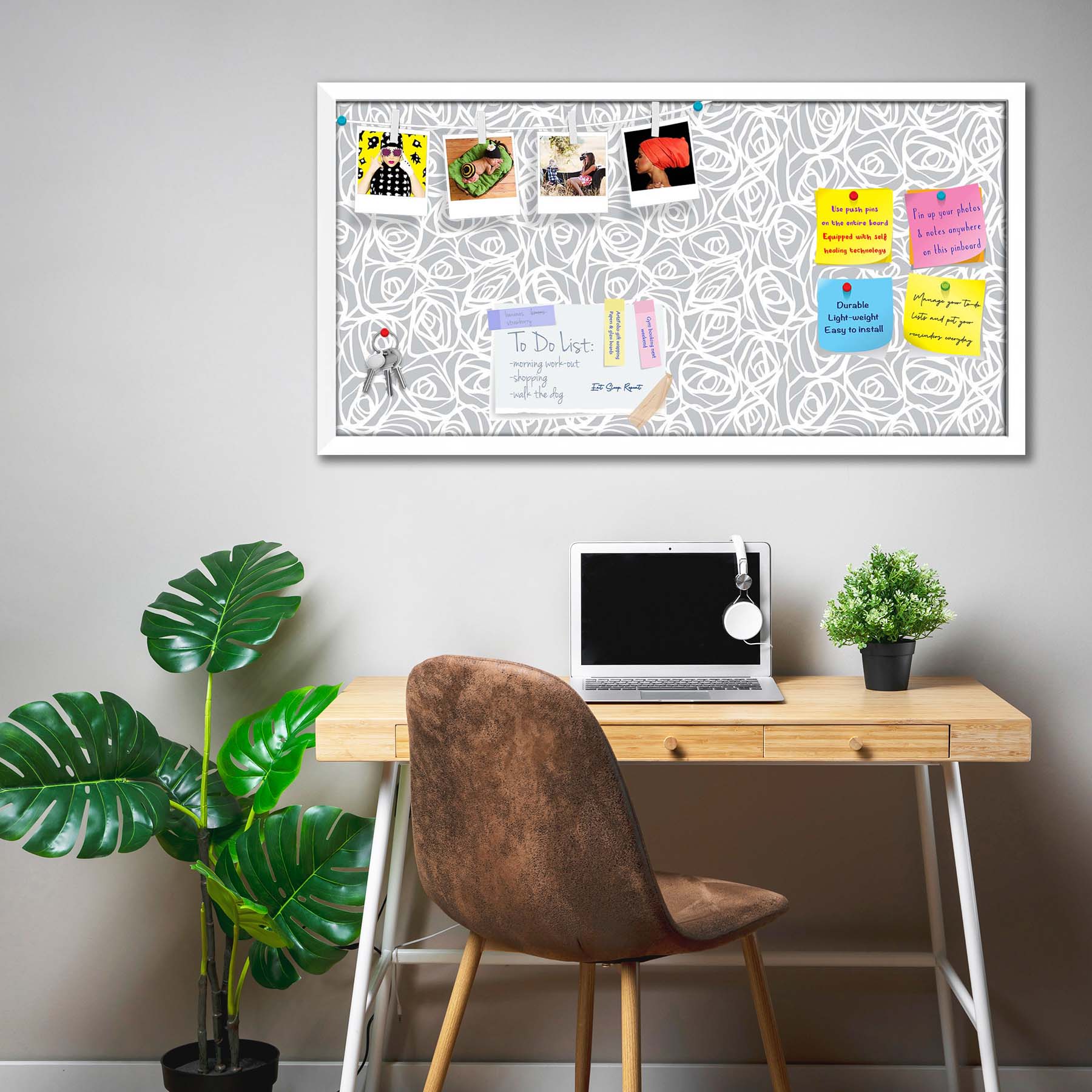 Abstract Pattern D1 Bulletin Board Notice Pin Board Soft Board | Framed