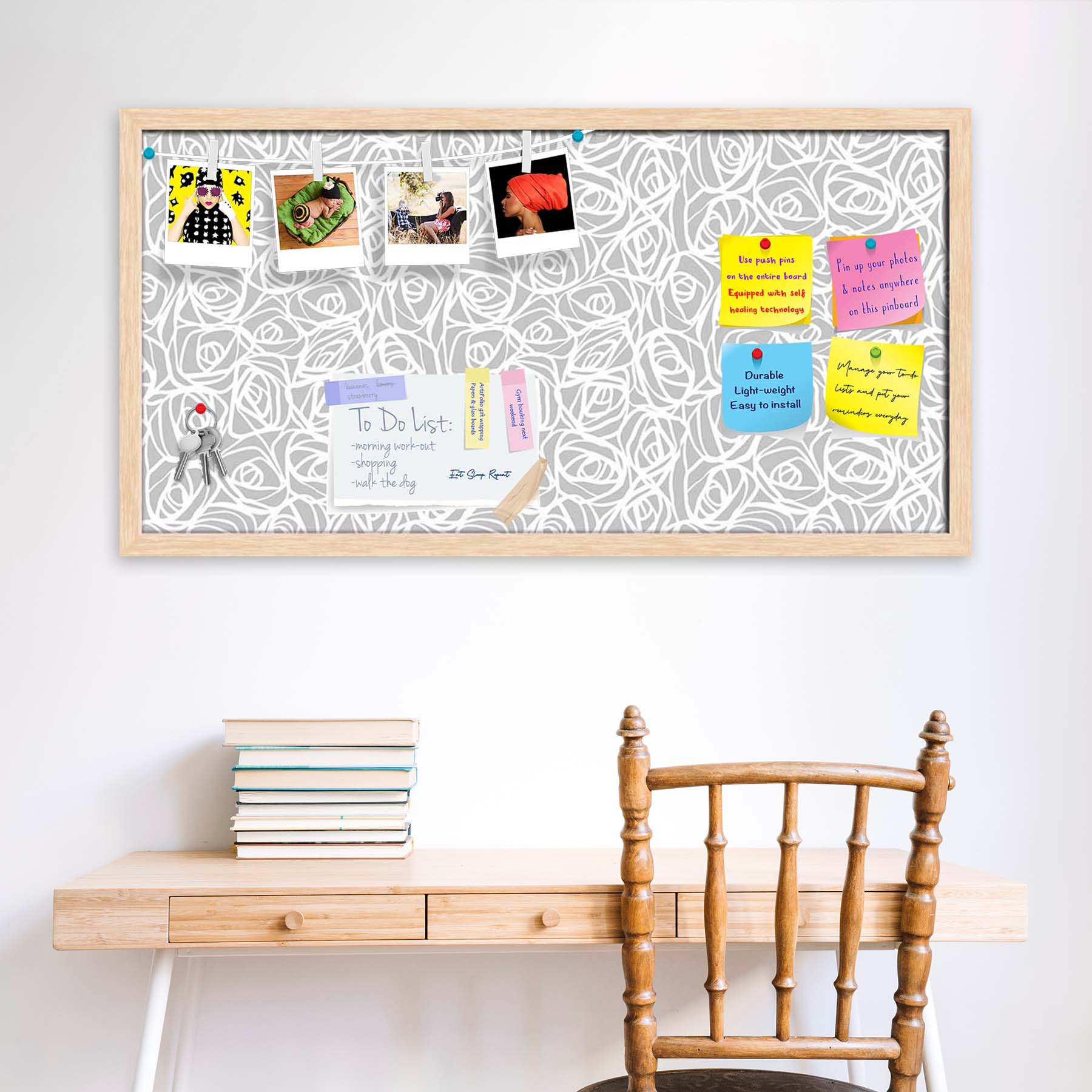 Abstract Pattern D1 Bulletin Board Notice Pin Board Soft Board | Framed