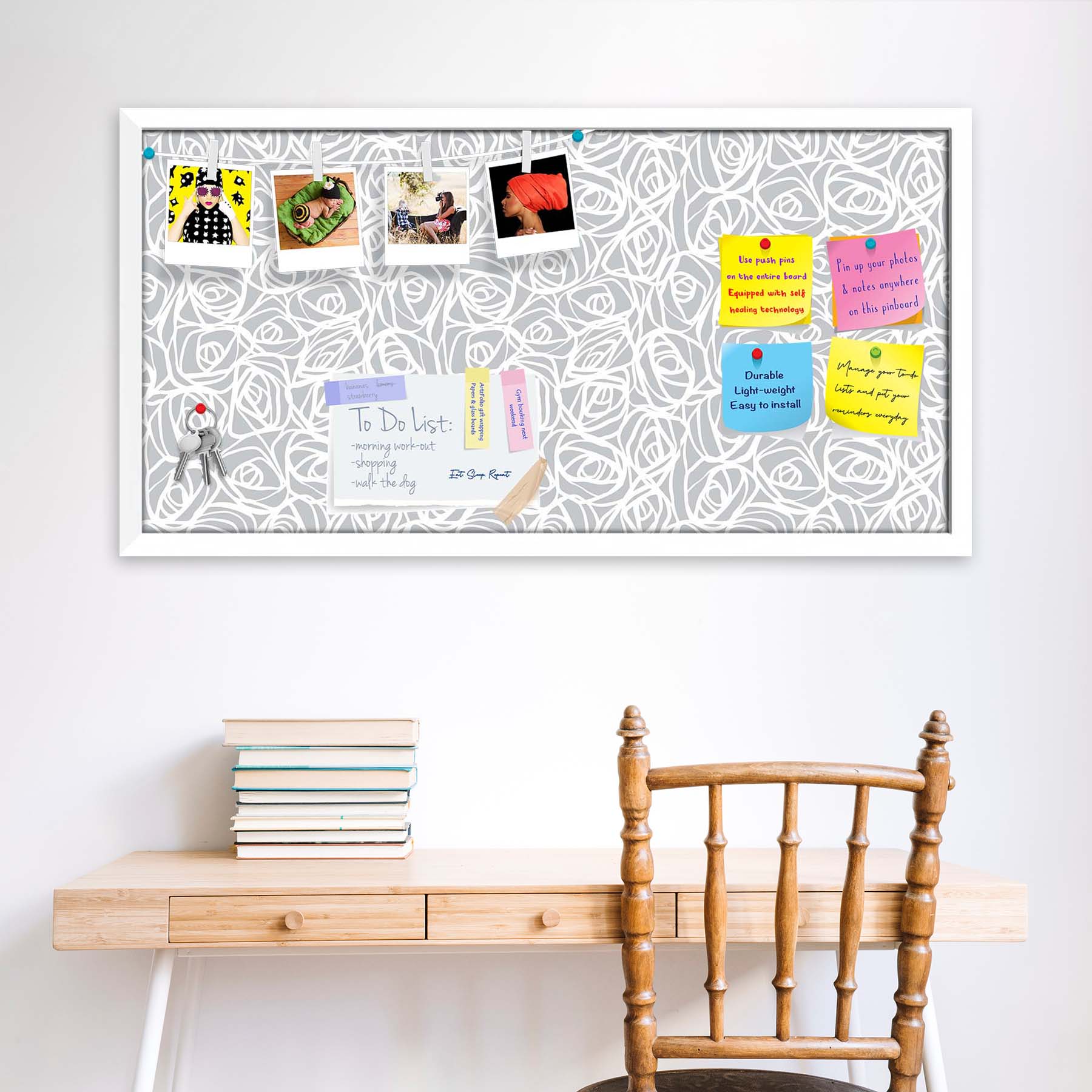 Abstract Pattern D1 Bulletin Board Notice Pin Board Soft Board | Framed